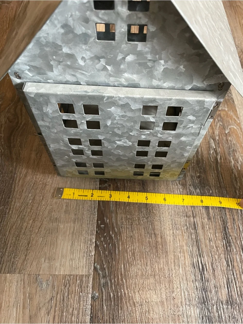 Galvanized Metal Rustic Farmhouse Candle Or Light Holder Table Top Or Shelf 13